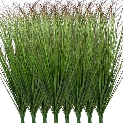 12/24Pcs Artificial Grass Plants, Fall Decor,Faux Shrubs Wheat Grass, Artificial Tall Grass Fake Plants For Outdoor Decor,Artificial Greenery Stems For Room Indoor Home Decor(Green Red Tail)