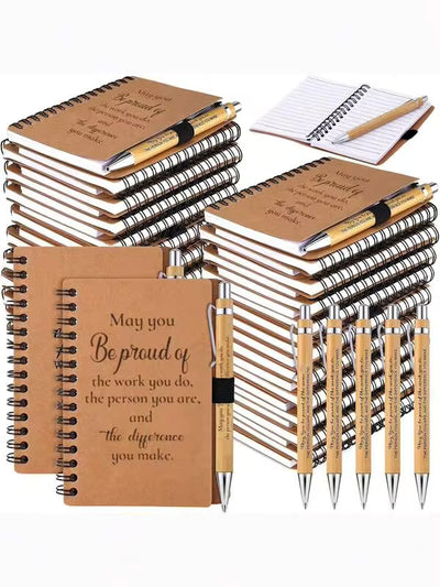 2pcs 1 Set / 12PCS 6 Sets / 20PCS 10 Sets Employee Group Thank You Gift Set (Pen And Notebook) Thank You Gift Wholesale Christmas Gift, Volunteer, Teacher, Nurse, Team Building, Birthday, Retirement, Office Thank You Gift